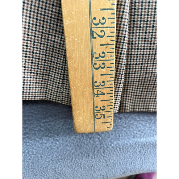 TeenFlo Jacket Womens Sz 8 Plaid Double Breasted Trench Coat Belted Tan - Picture 8 of 13